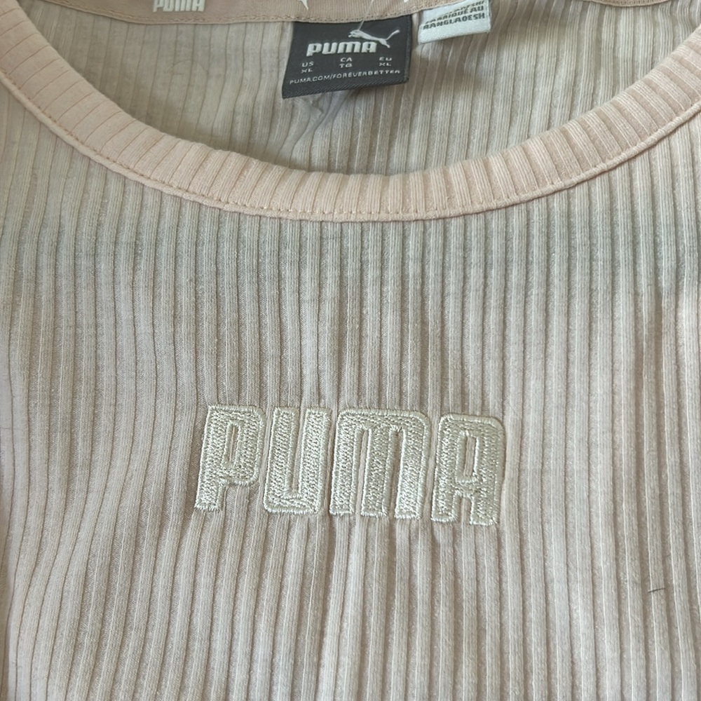 Puma | baby pink ribbed sleeveless workout‎ tank-top Size XL - Picture 9 of 10